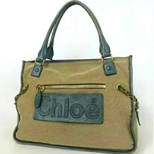 CHLOE Haley Canvas Weekend Bag Satchel